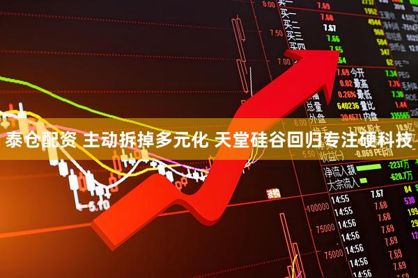 泰仓配资 主动拆掉多元化 天堂硅谷回归专注硬科技