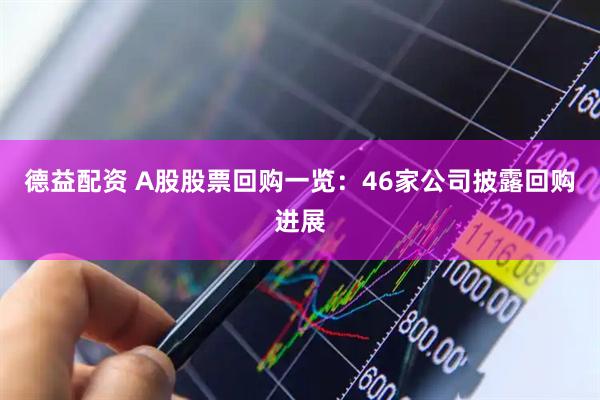 德益配资 A股股票回购一览：46家公司披露回购进展